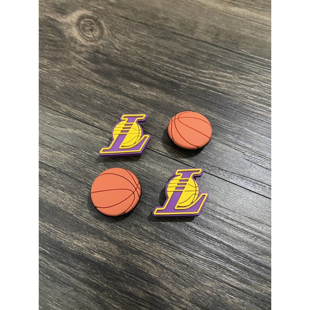 Los Angeles Lakers Basketball Team Sports Charm For Crocs Shoe Charms - 4 Pieces